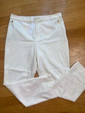 Lilly Pulitzer Ana High Rise Straight Ankle Pants - Size 16 - Coconut - NEW $148